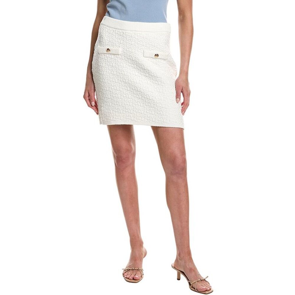 Design History Womens  Welt Pocket Solid Mini Skirt, White
